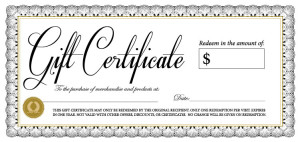 FTK NY gift certificates